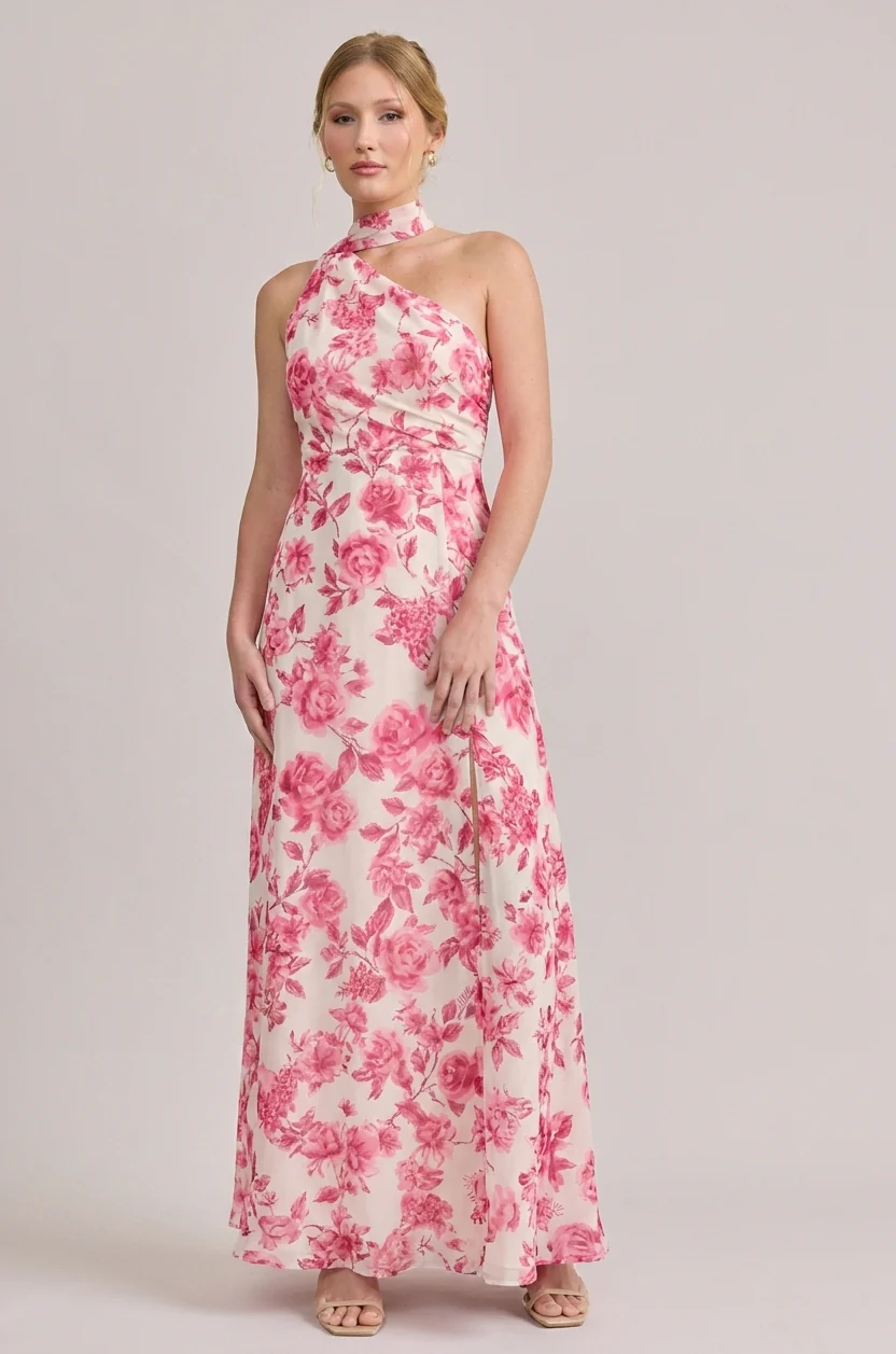 Imani Chiffon Floral Print Dress | Made To Order - Image 25