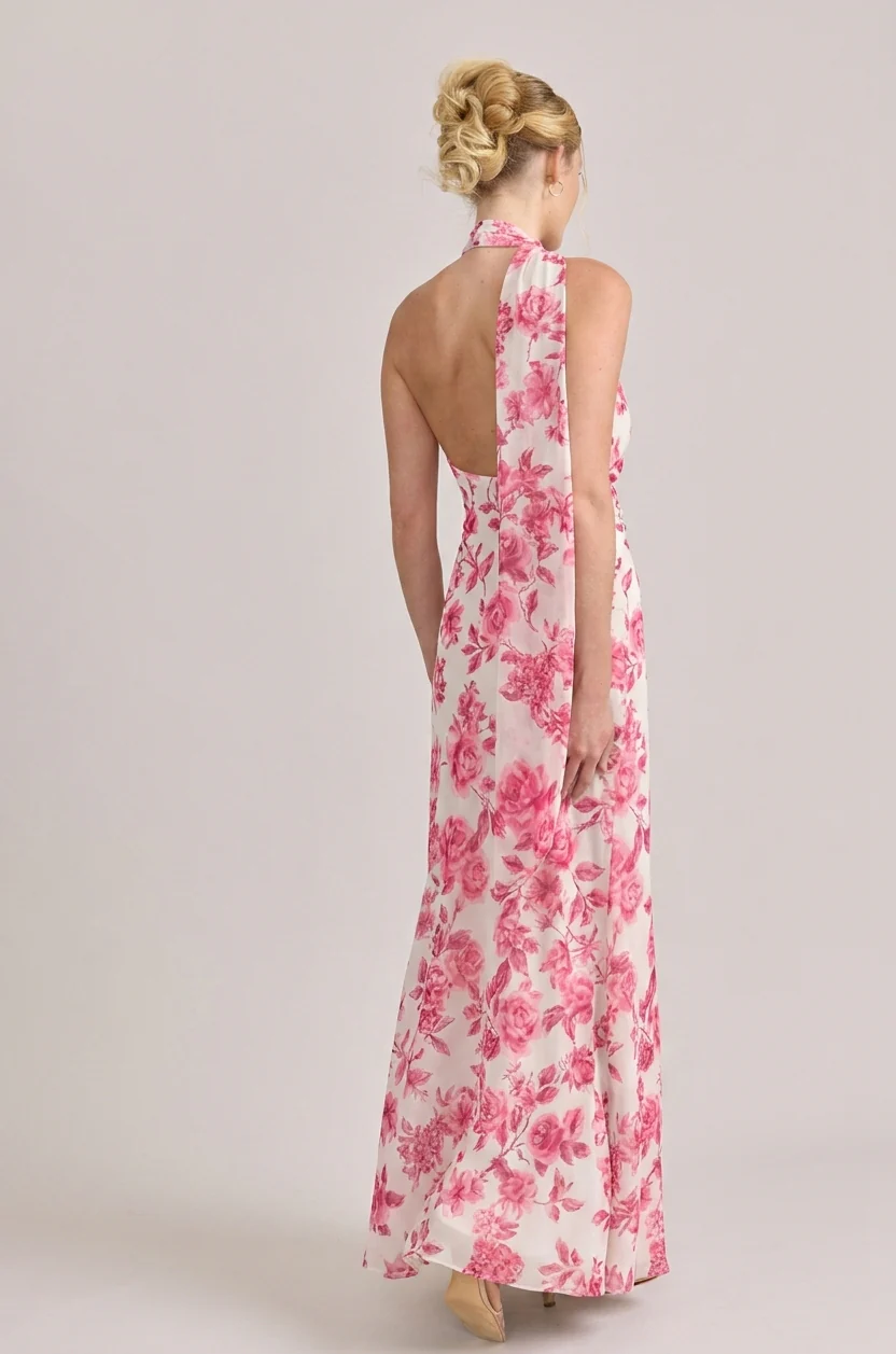 Imani Chiffon Floral Print Dress | Made To Order - Image 29