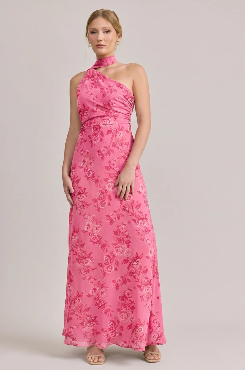 Imani Chiffon Floral Print Dress | Made To Order - Image 30