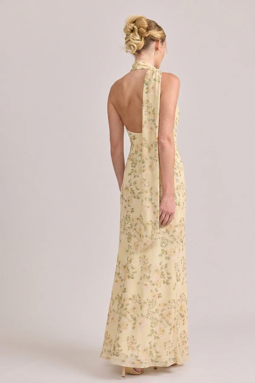 Imani Chiffon Floral Print Dress | Made To Order - Image 33