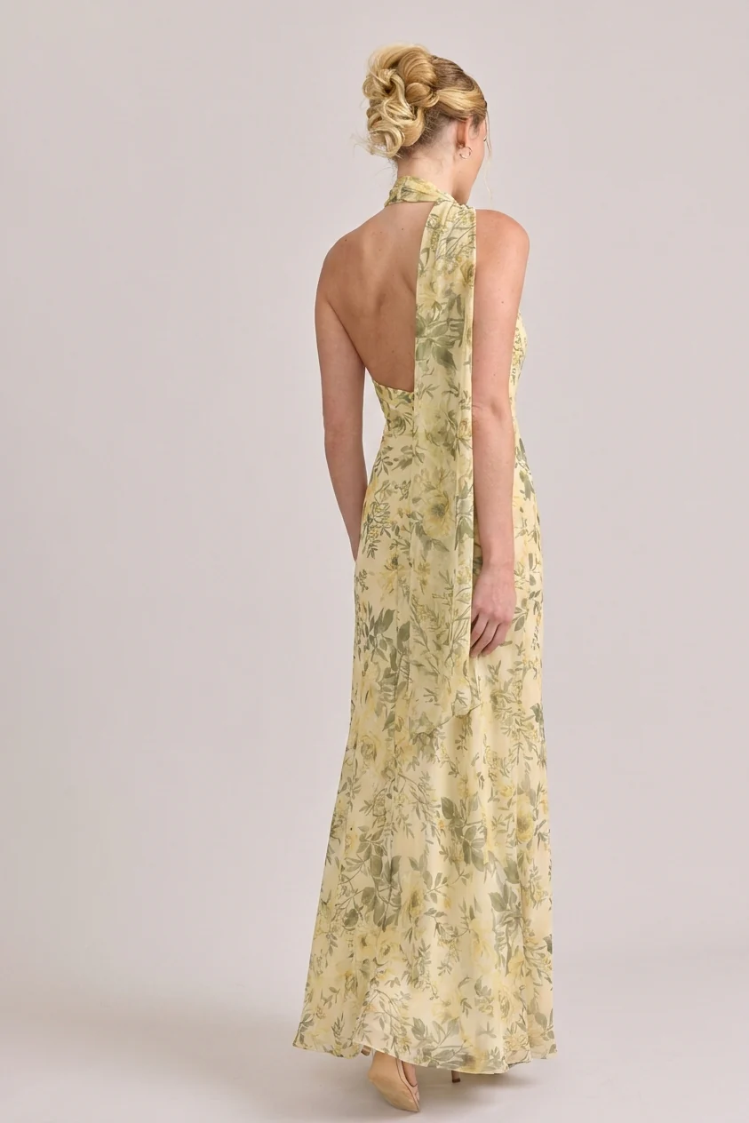 Imani Chiffon Floral Print Dress | Made To Order - Image 34
