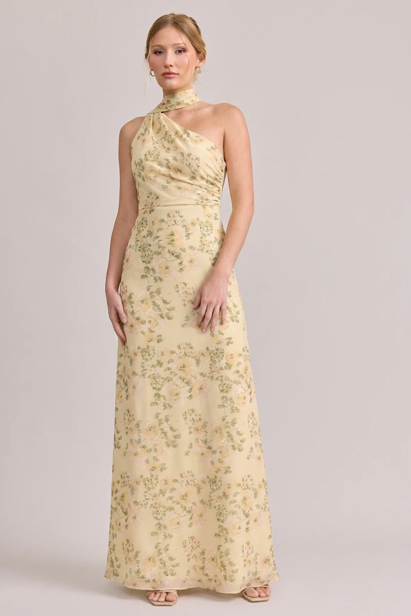 Imani Chiffon Floral Print Dress | Made To Order - Image 35