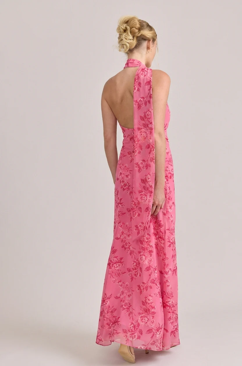Imani Chiffon Floral Print Dress | Made To Order - Image 36