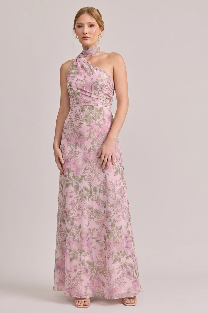 Imani Chiffon Floral Print Dress | Made To Order - Image 39