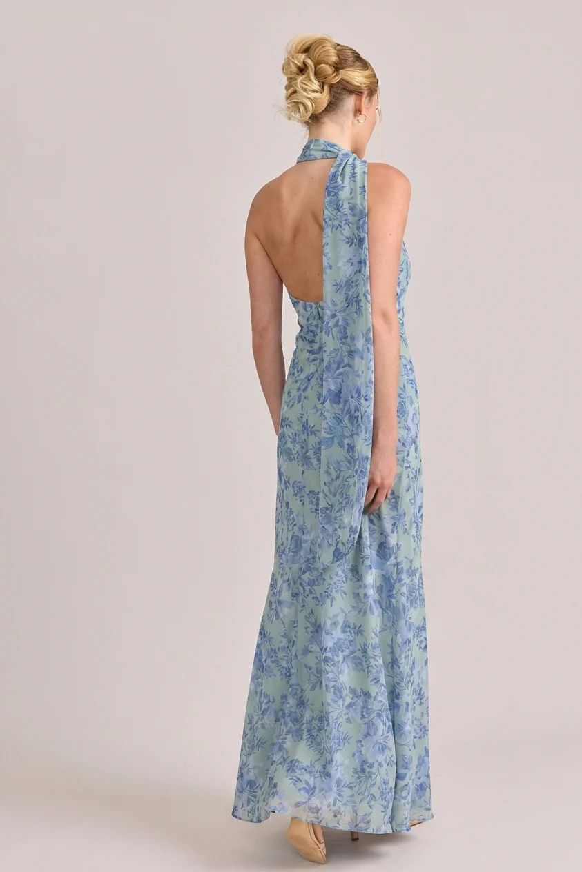 Imani Chiffon Floral Print Dress | Made To Order - Image 45