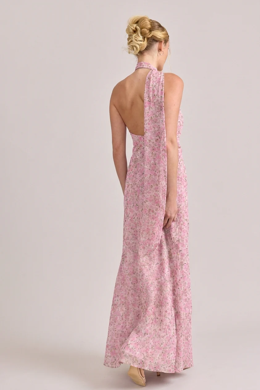 Imani Chiffon Floral Print Dress | Made To Order - Image 46