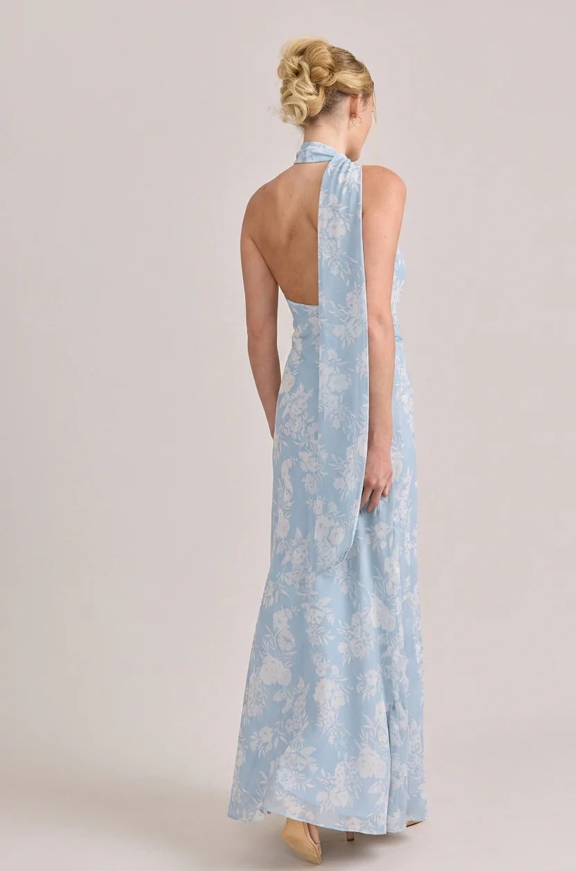Imani Chiffon Floral Print Dress | Made To Order - Image 48