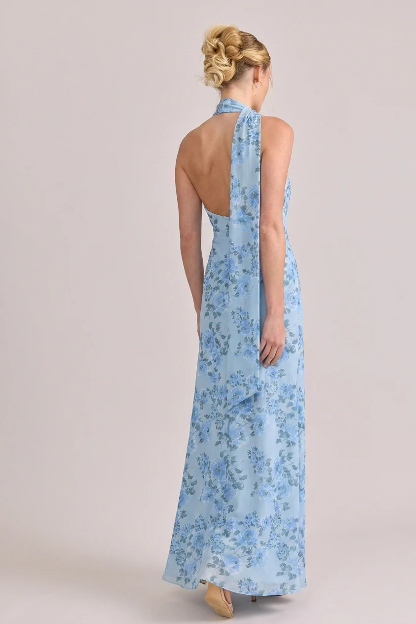 Imani Chiffon Floral Print Dress | Made To Order - Image 50