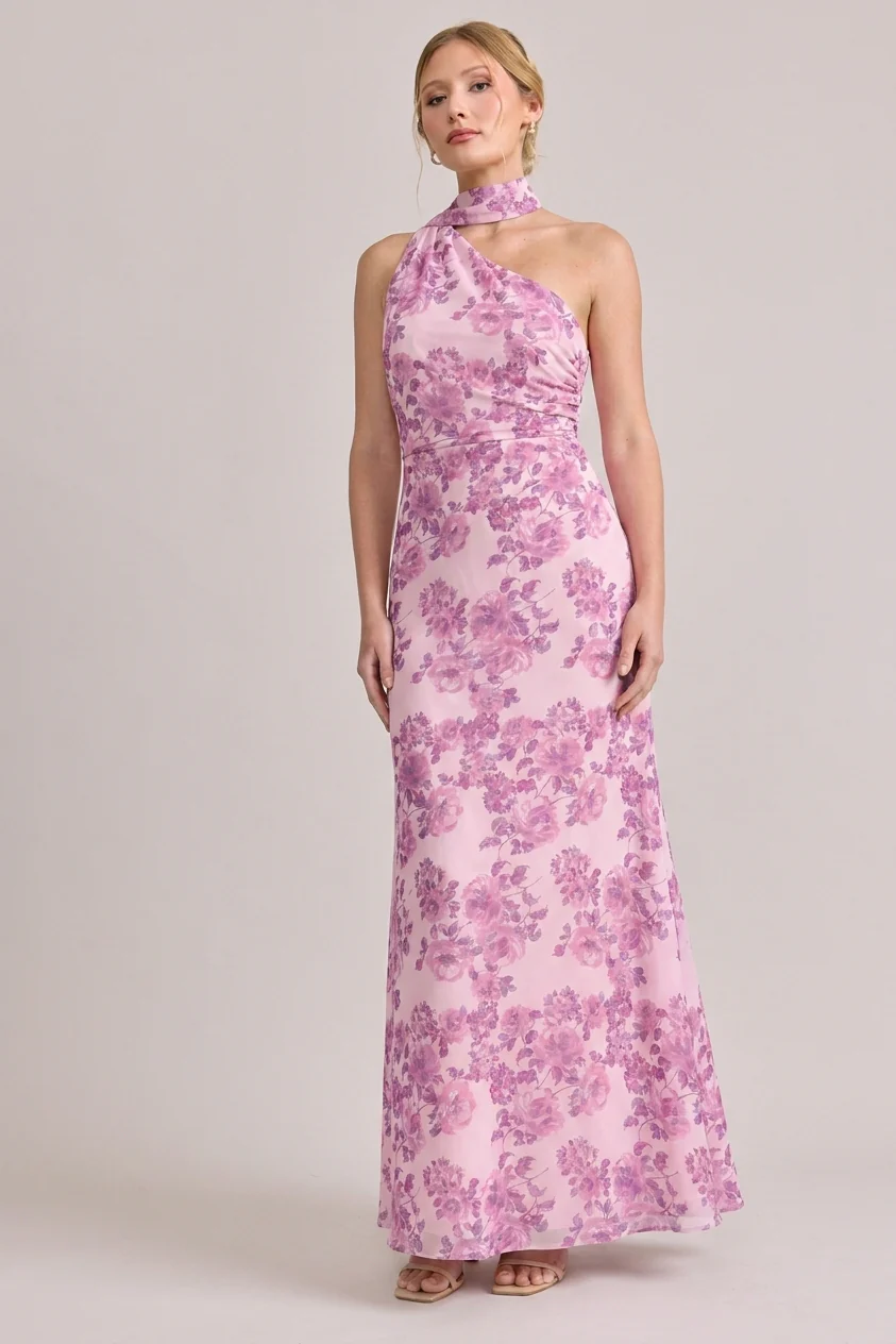 Imani Chiffon Floral Print Dress | Made To Order - Image 51