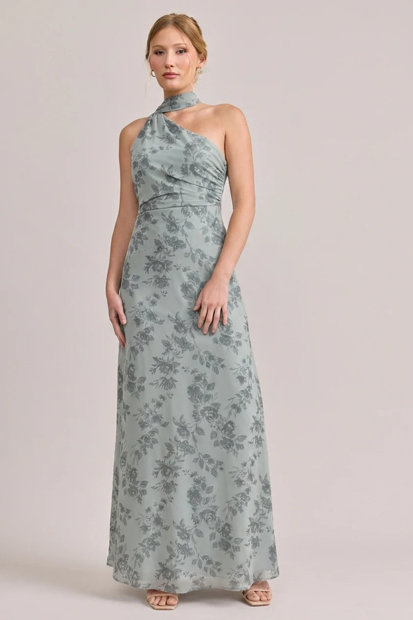 Imani Chiffon Floral Print Dress | Made To Order - Image 56