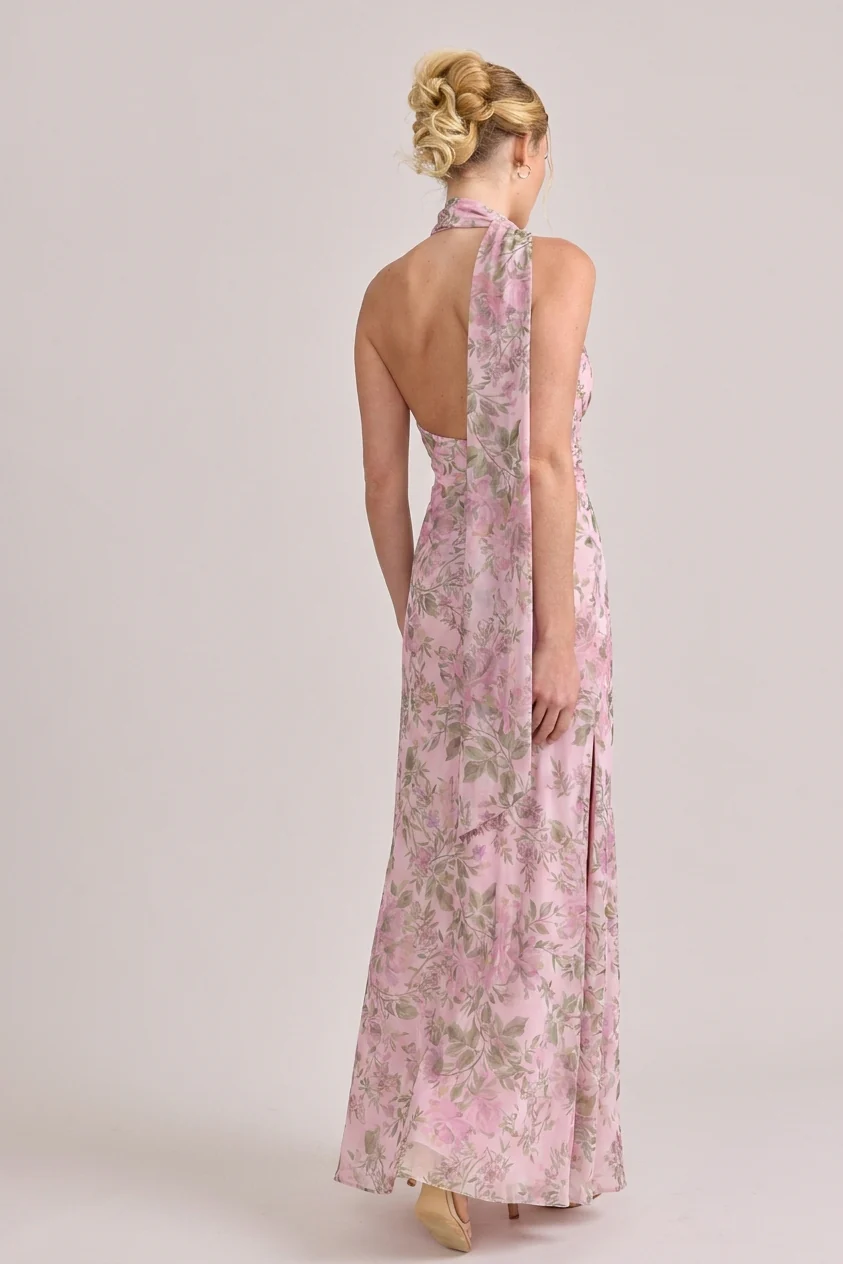 Imani Chiffon Floral Print Dress | Made To Order - Image 58