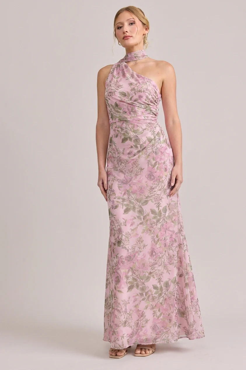 Imani Chiffon Floral Print Dress | Made To Order - Image 6