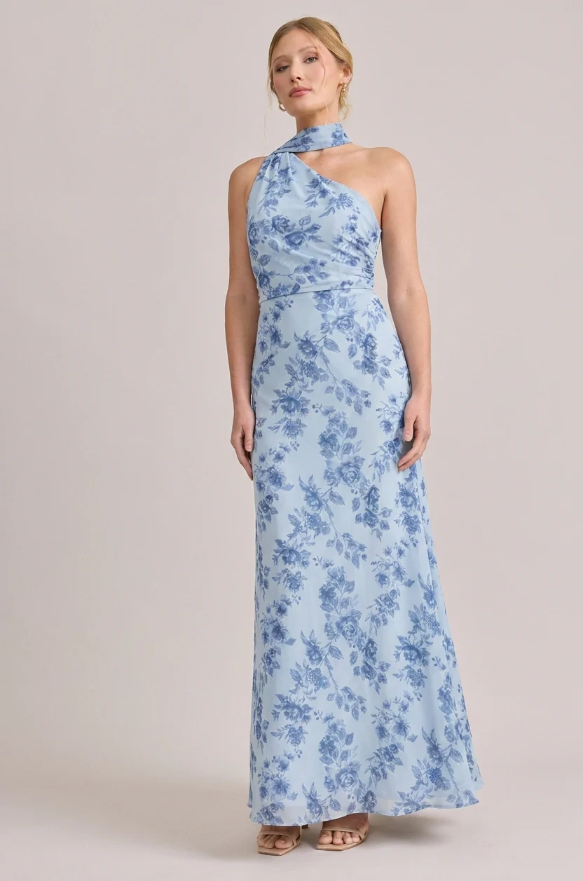 Imani Chiffon Floral Print Dress | Made To Order - Image 9