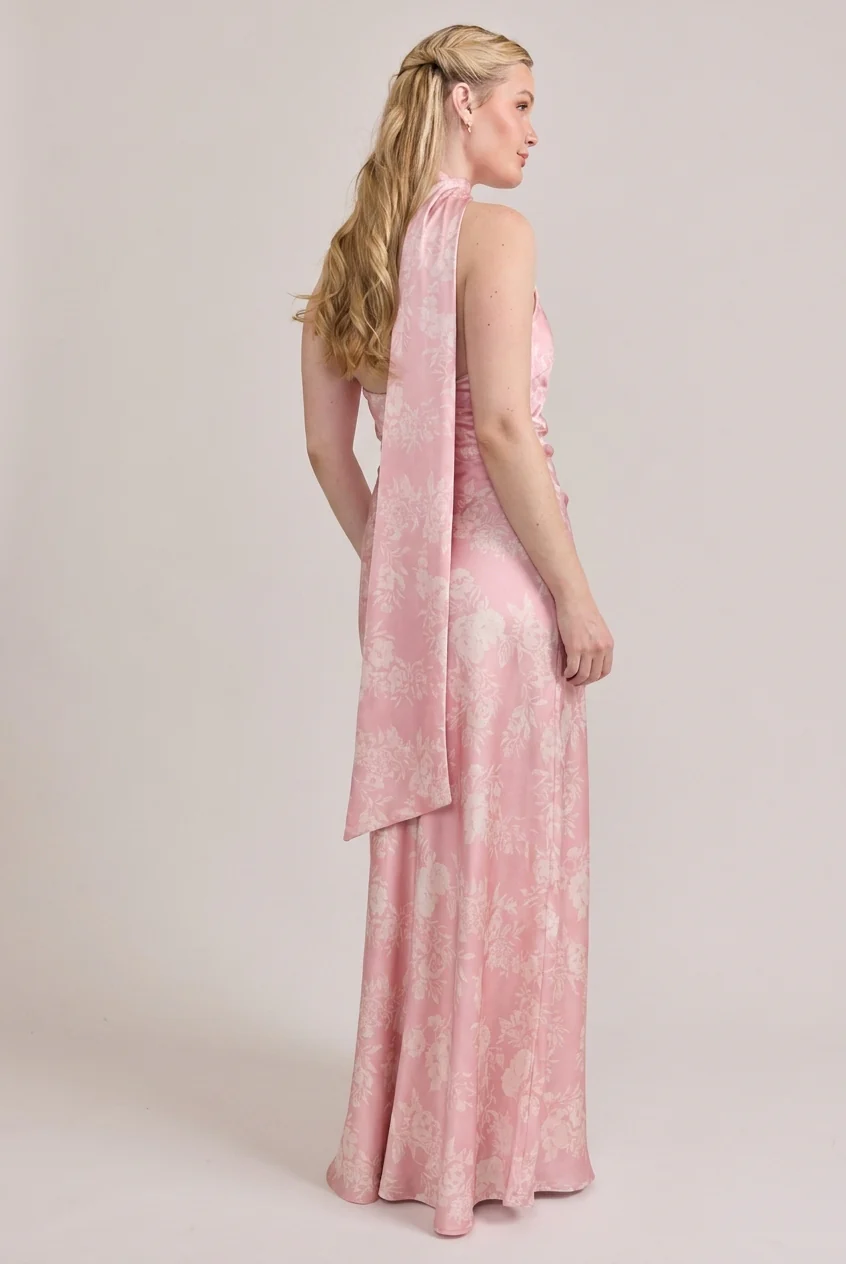 Imani Satin Floral Print Dress | Made To Order - Image 13