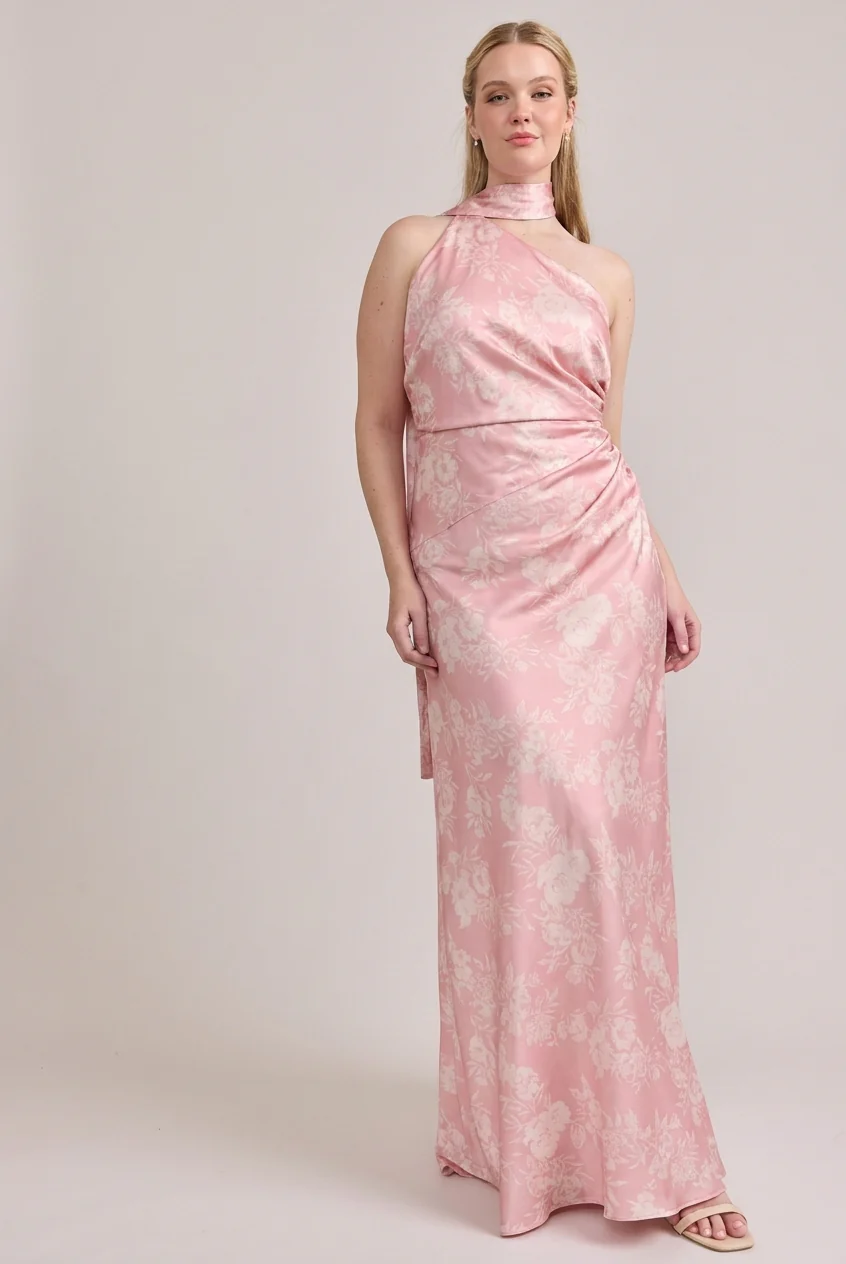 Imani Satin Floral Print Dress | Made To Order - Image 15