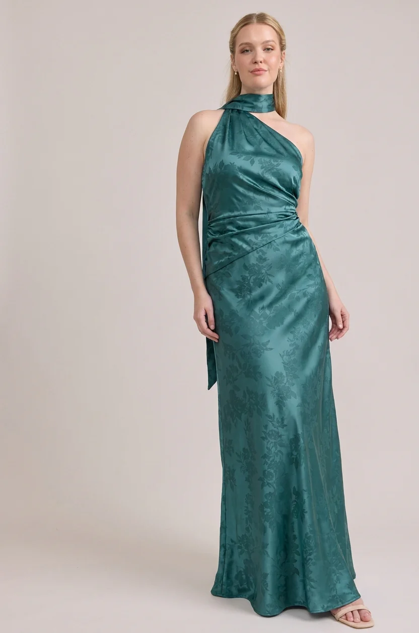 Imani Satin Floral Print Dress | Made To Order - Image 16