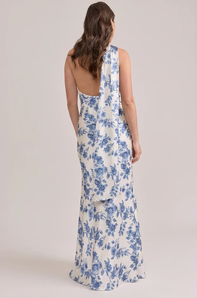 Imani Satin Floral Print Dress | Made To Order - Image 18