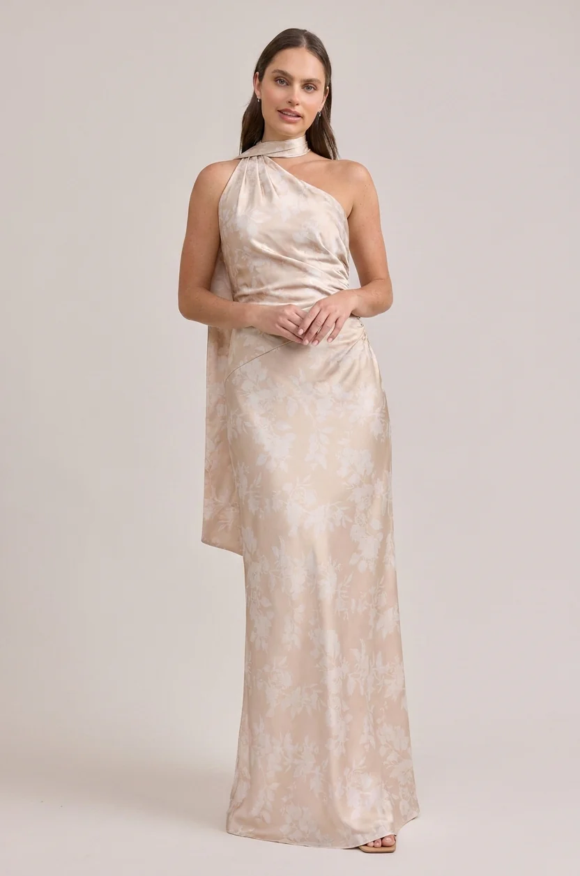 Imani Satin Floral Print Dress | Made To Order - Image 20