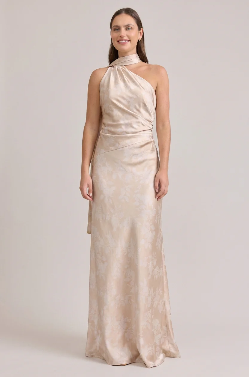 Imani Satin Floral Print Dress | Made To Order - Image 21