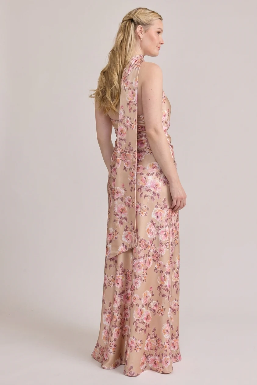 Imani Satin Floral Print Dress | Made To Order - Image 23