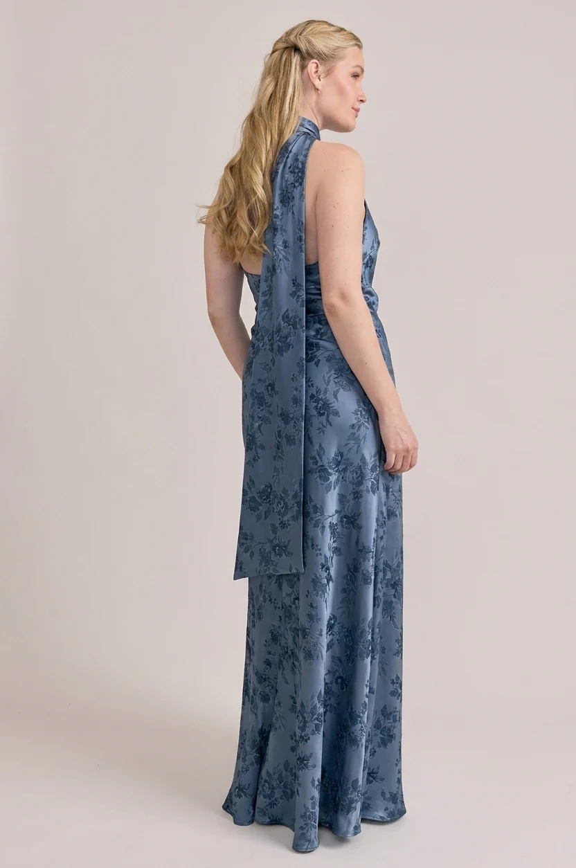 Imani Satin Floral Print Dress | Made To Order - Image 29