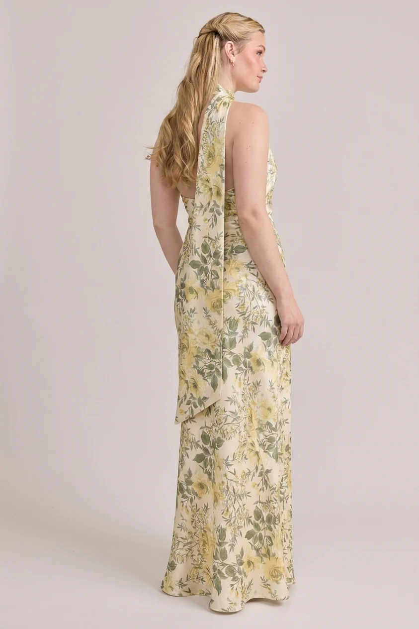 Imani Satin Floral Print Dress | Made To Order - Image 4