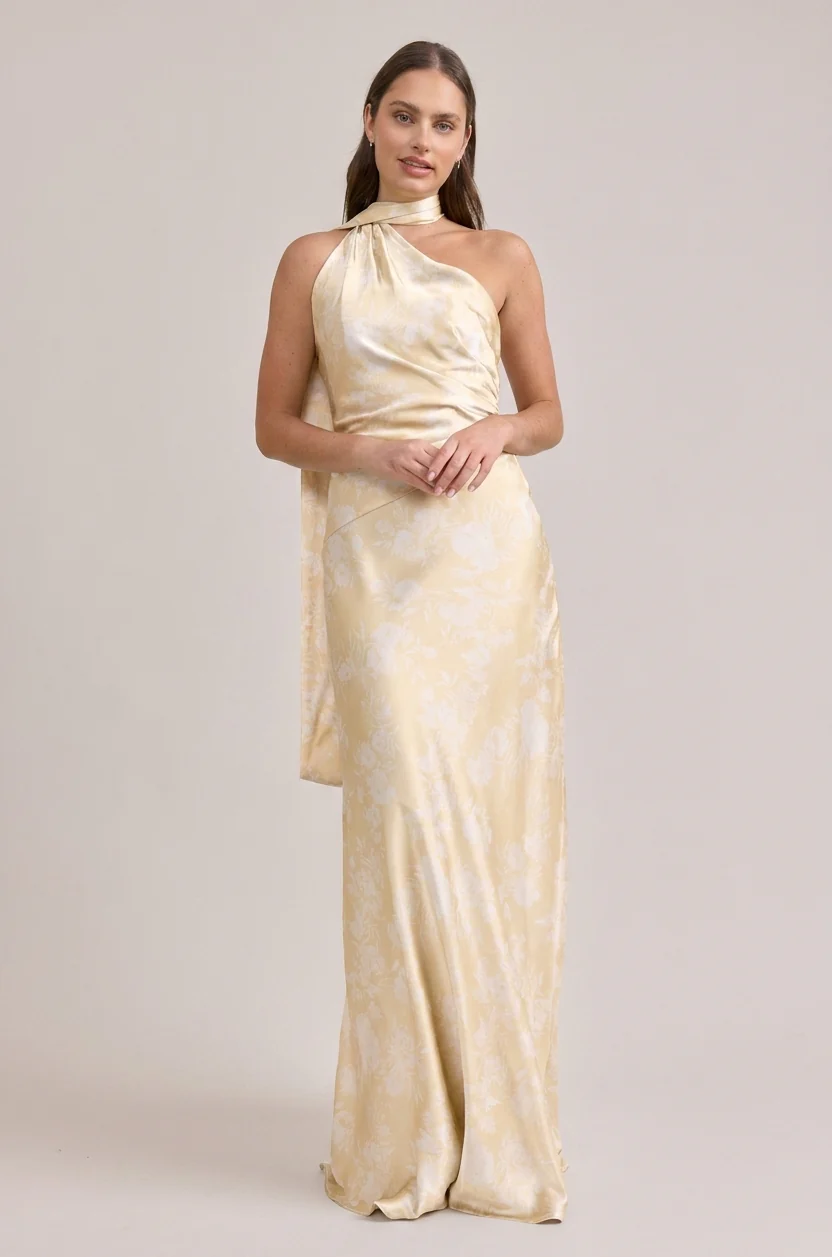 Imani Satin Floral Print Dress | Made To Order - Image 40