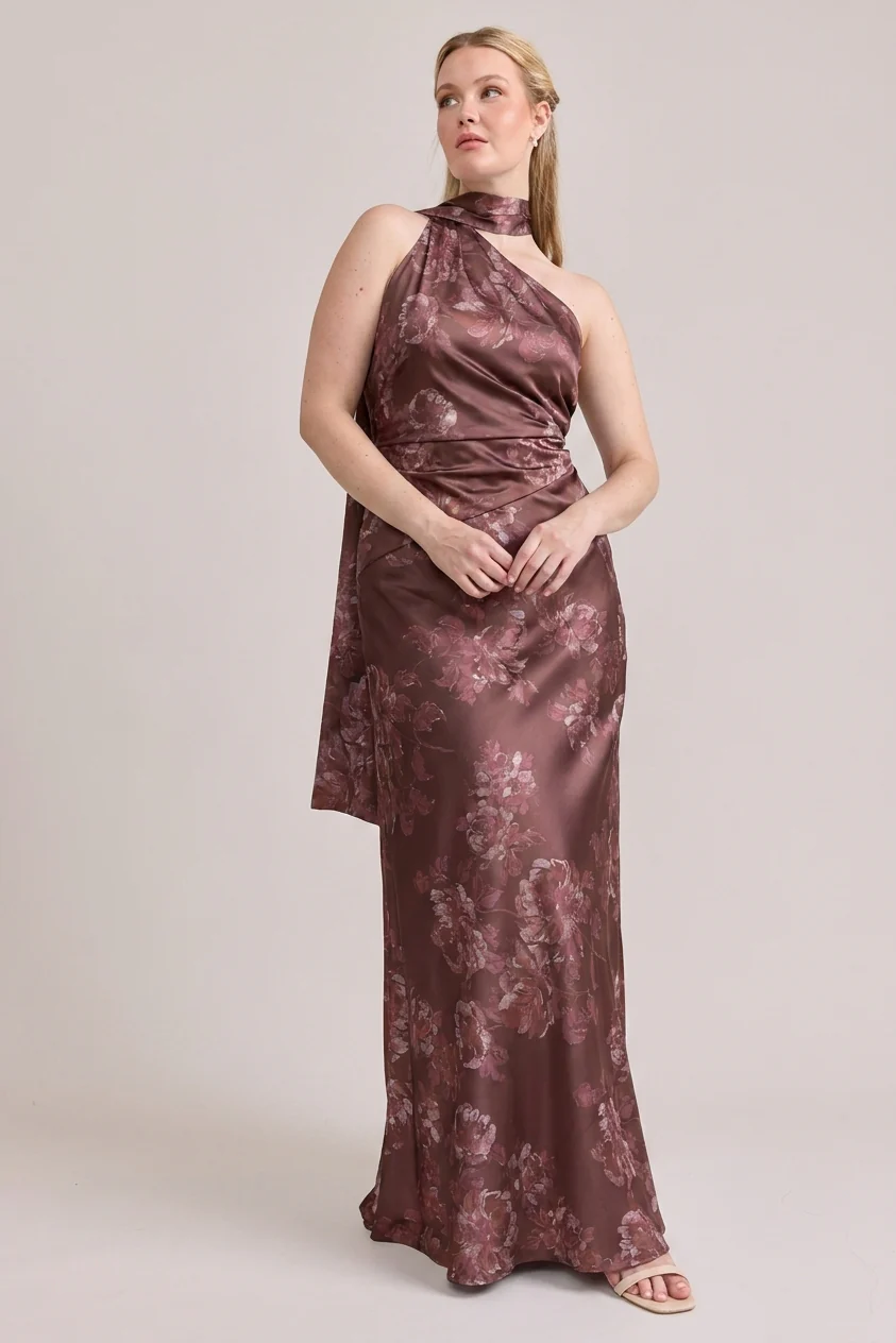 Imani Satin Floral Print Dress | Made To Order - Image 5