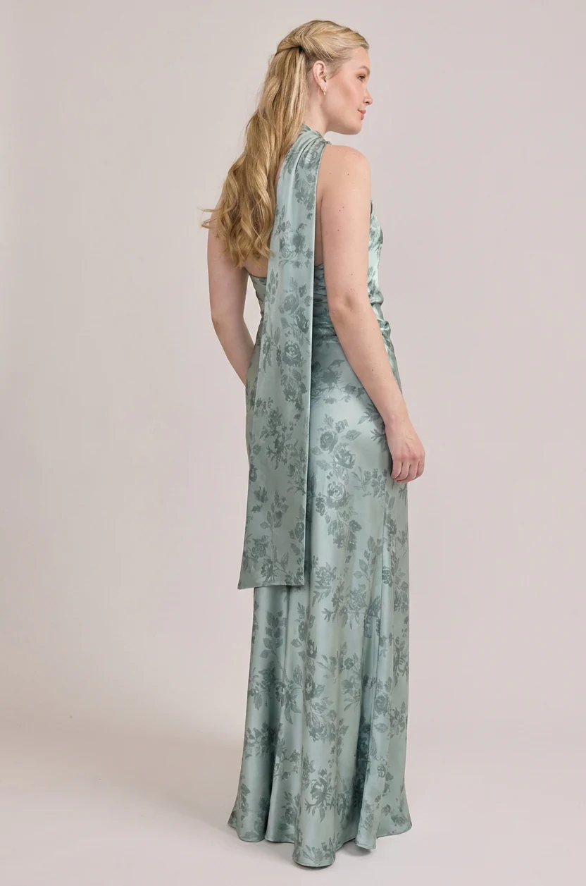 Imani Satin Floral Print Dress | Made To Order - Image 57