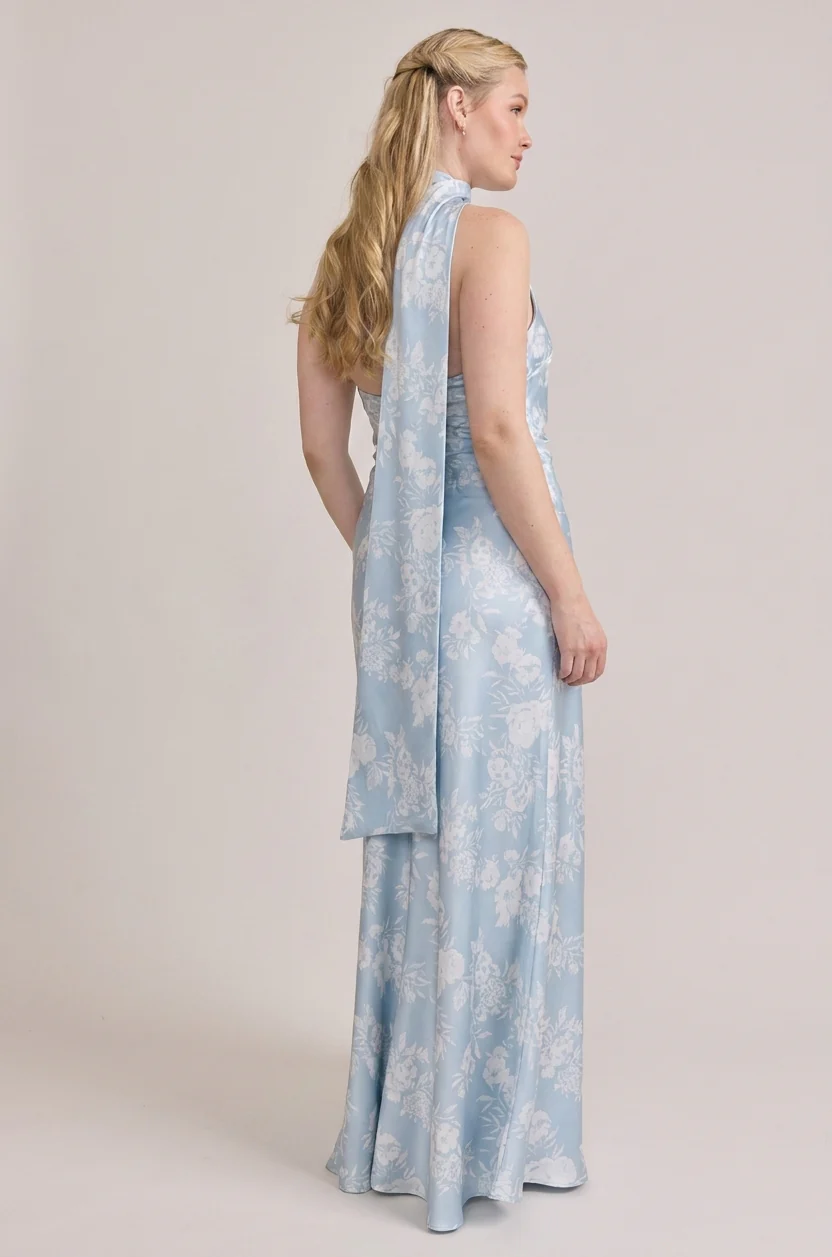 Imani Satin Floral Print Dress | Made To Order - Image 62