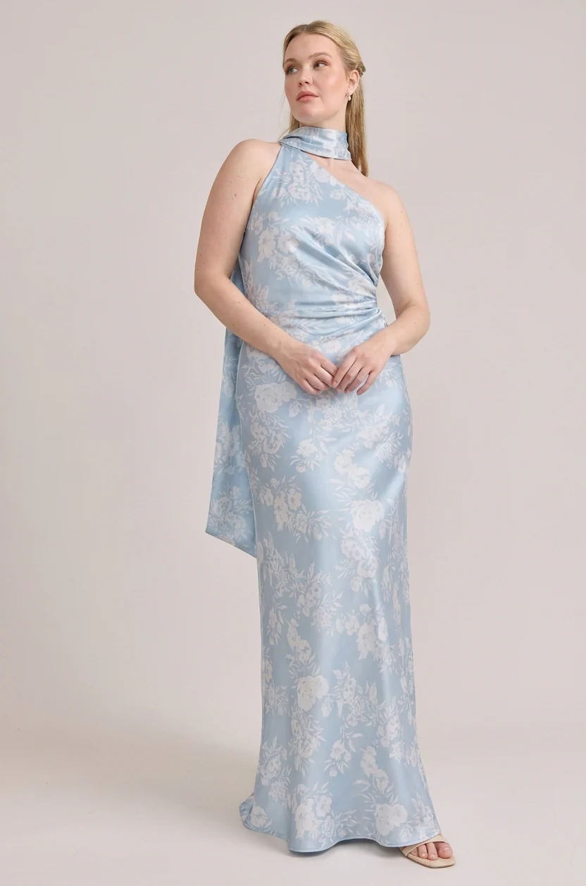 Imani Satin Floral Print Dress | Made To Order - Image 63