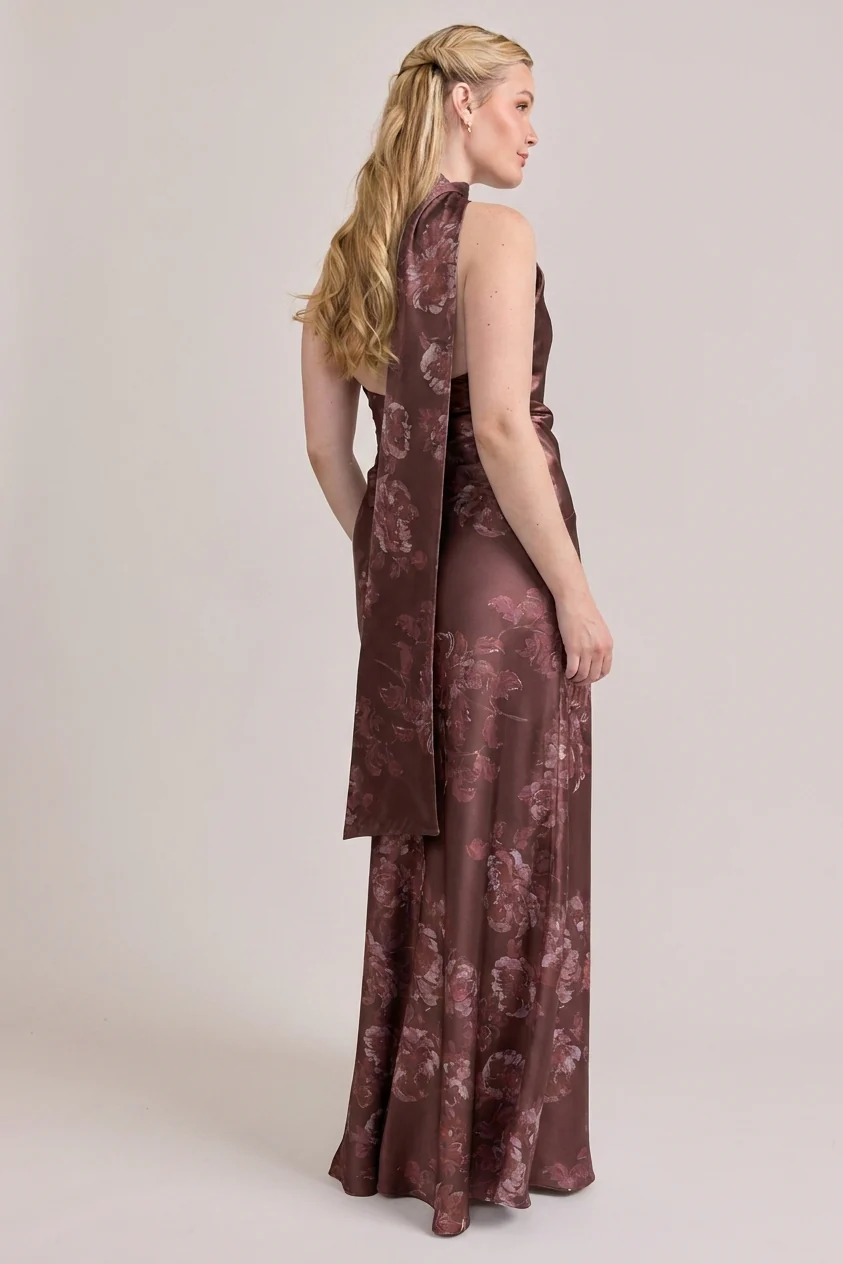 Imani Satin Floral Print Dress | Made To Order - Image 7