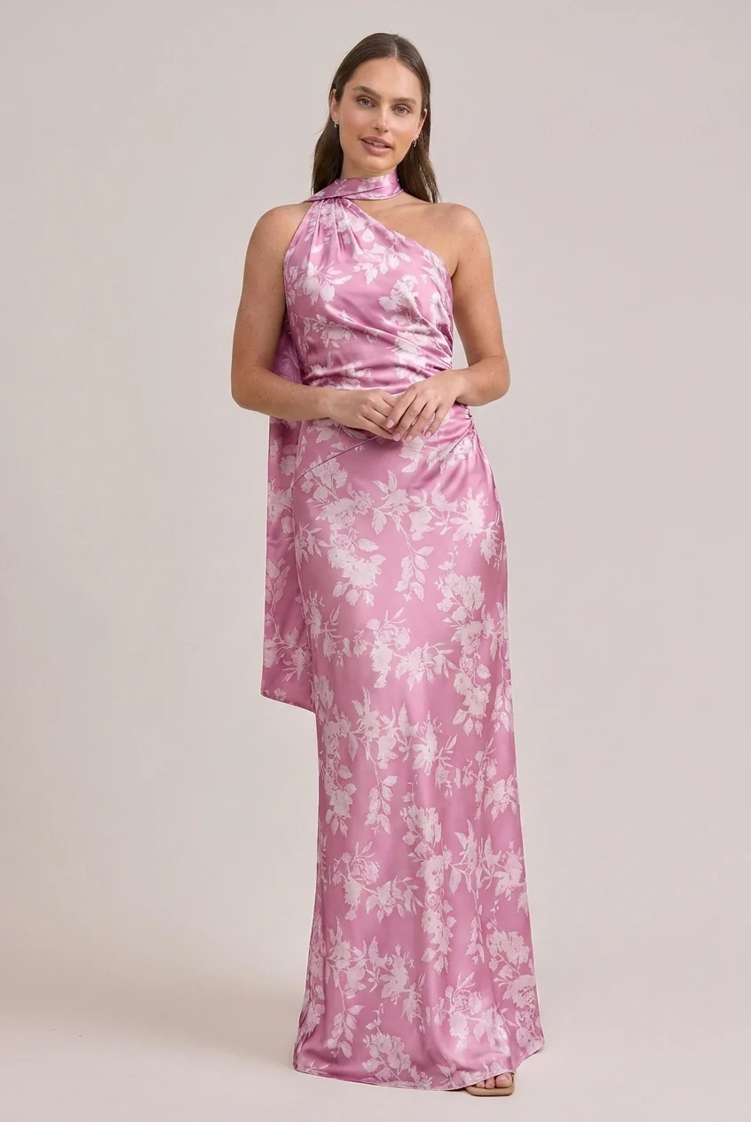 Imani Satin Floral Print Dress | Made To Order - Image 73
