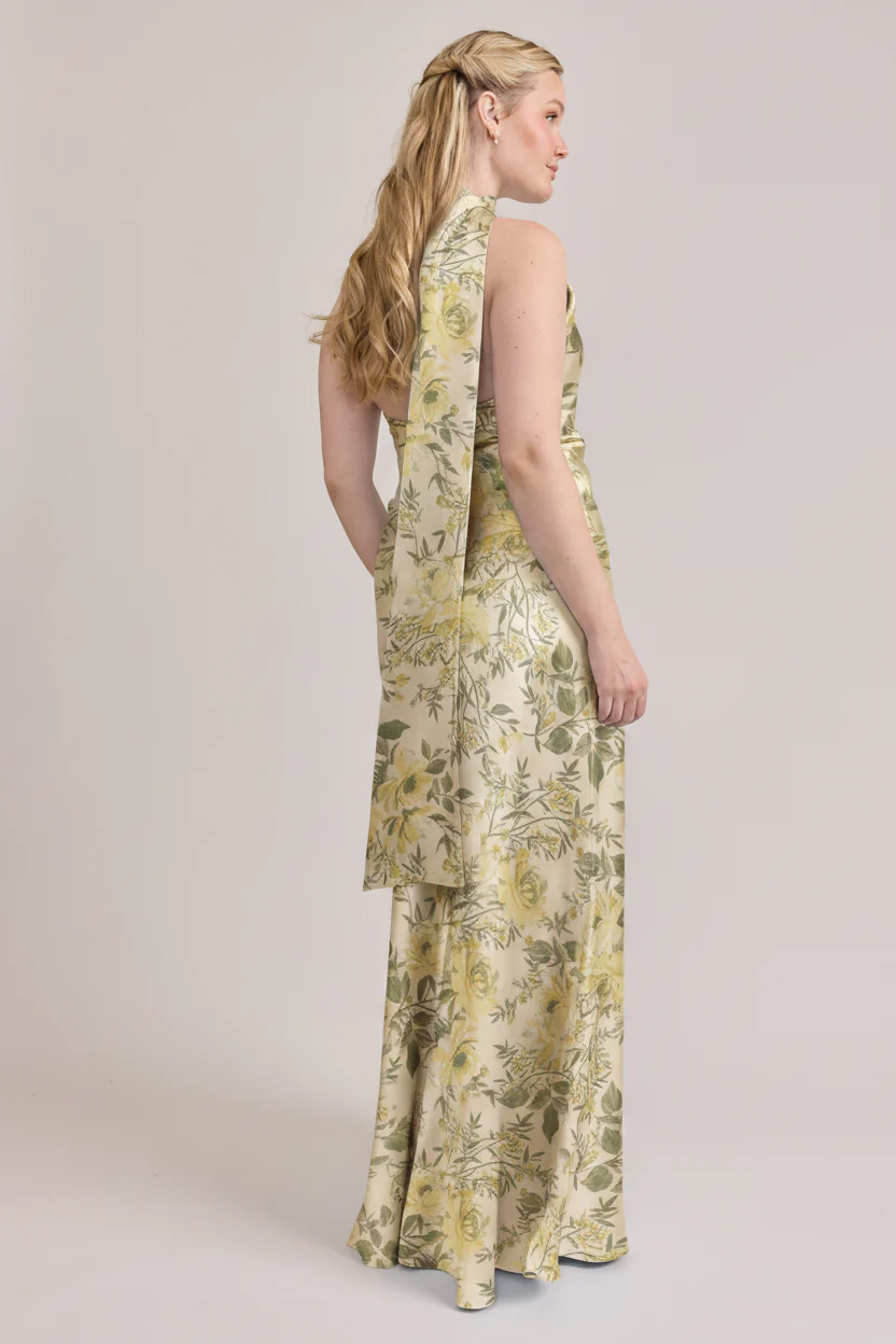 Imani Satin Floral Print Dress | Made To Order - Image 75