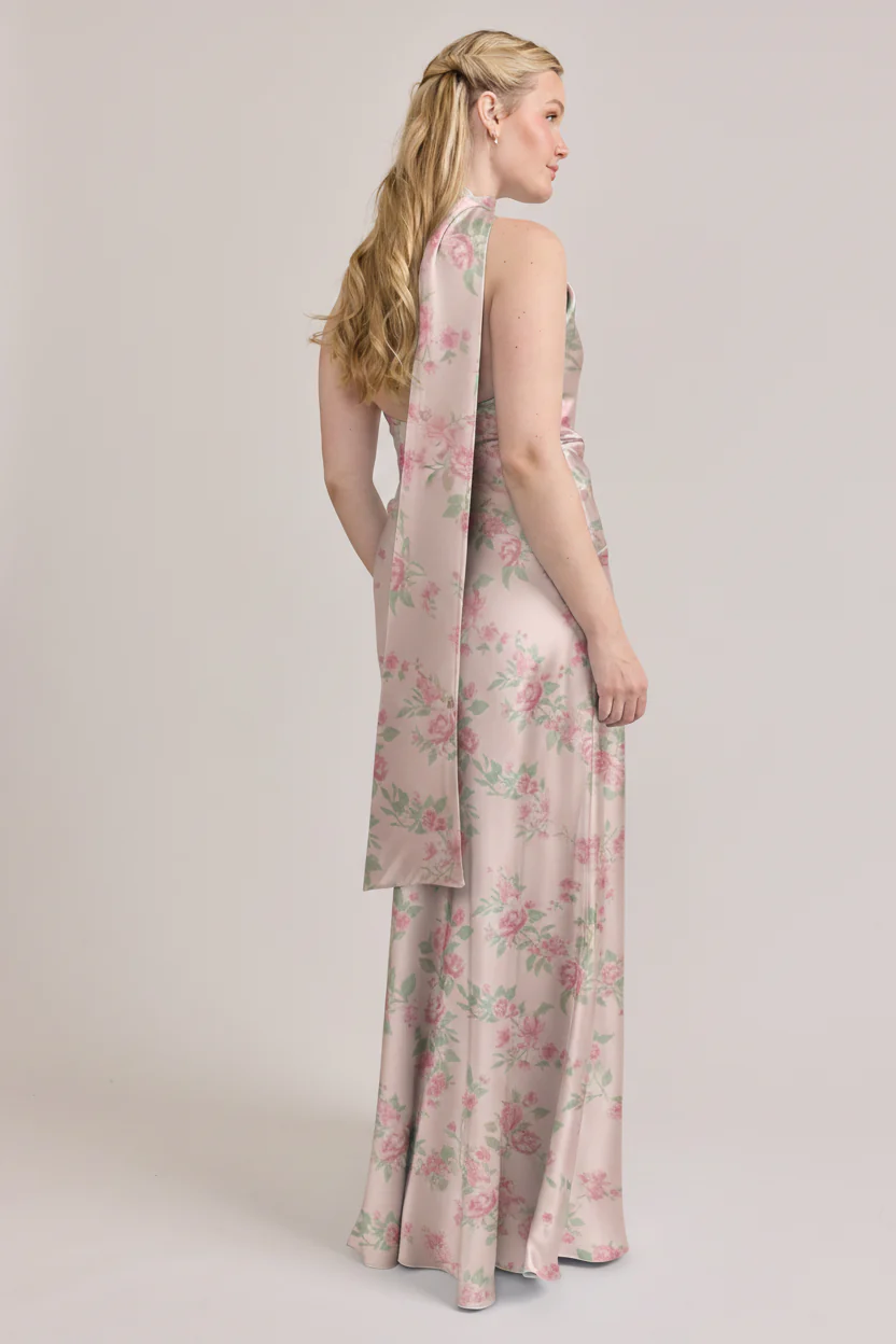 Imani Satin Floral Print Dress | Made To Order - Image 81