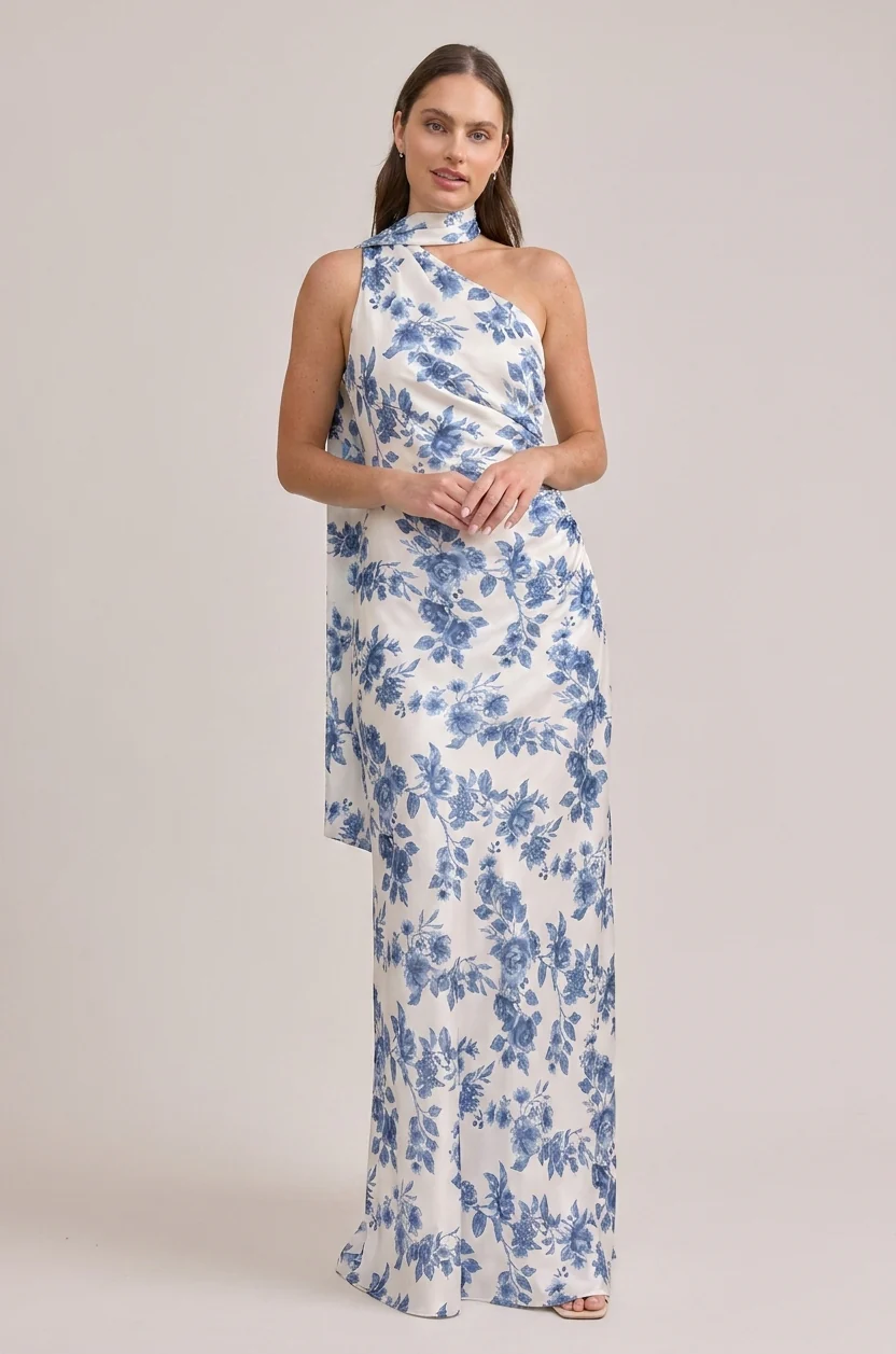 Imani Satin Floral Print Dress | Made To Order - Image 9