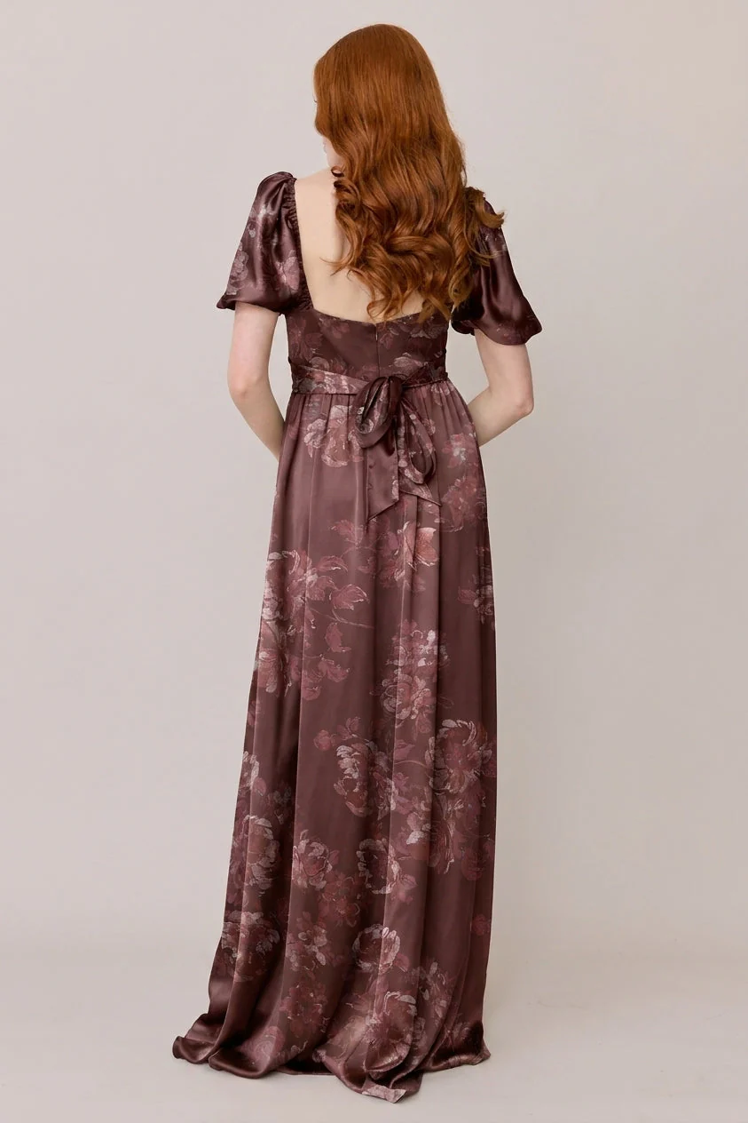 Isabella Satin Floral Print Dress | Made To Order - Image 48