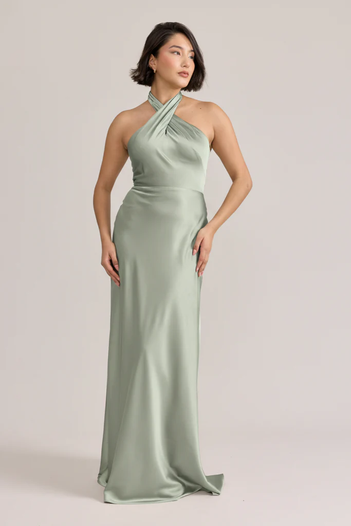 Isla Satin Dress | Ready To Ship | Sage