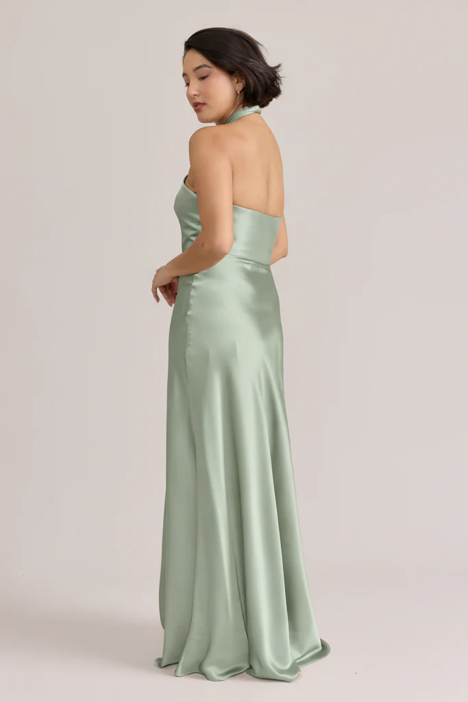 Isla Satin Dress | Ready To Ship | Sage - Image 2