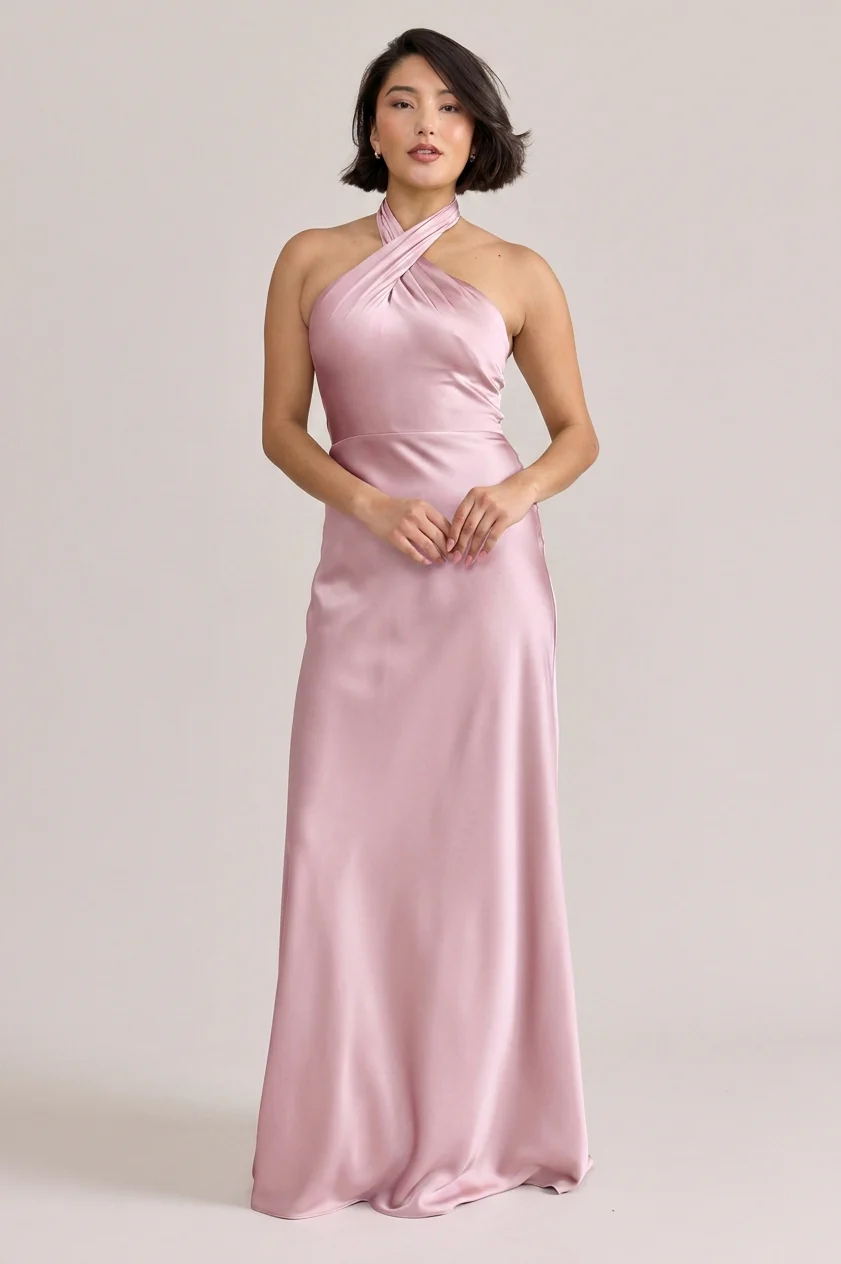 Isla Satin Dress | Ready To Ship | Baby Pink