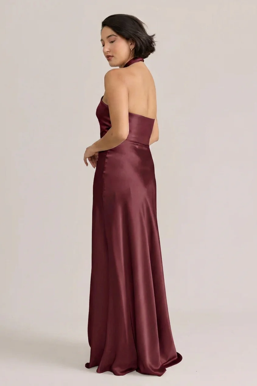Isla Satin Dress | Ready To Ship | Cabernet - Image 2
