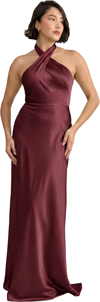 Isla Satin Dress | Ready To Ship | Cabernet - Image 3