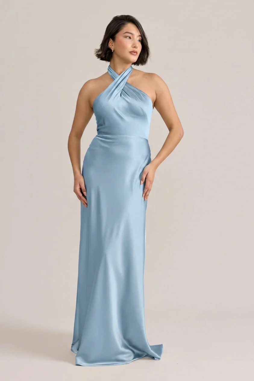 Isla Satin Dress | Ready To Ship | Light Blue