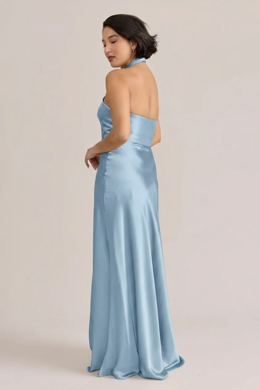 Isla Satin Dress | Ready To Ship | Light Blue - Image 2