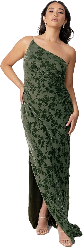 Jade Floral Burnout Velvet Dress | Made To Order - Image 26