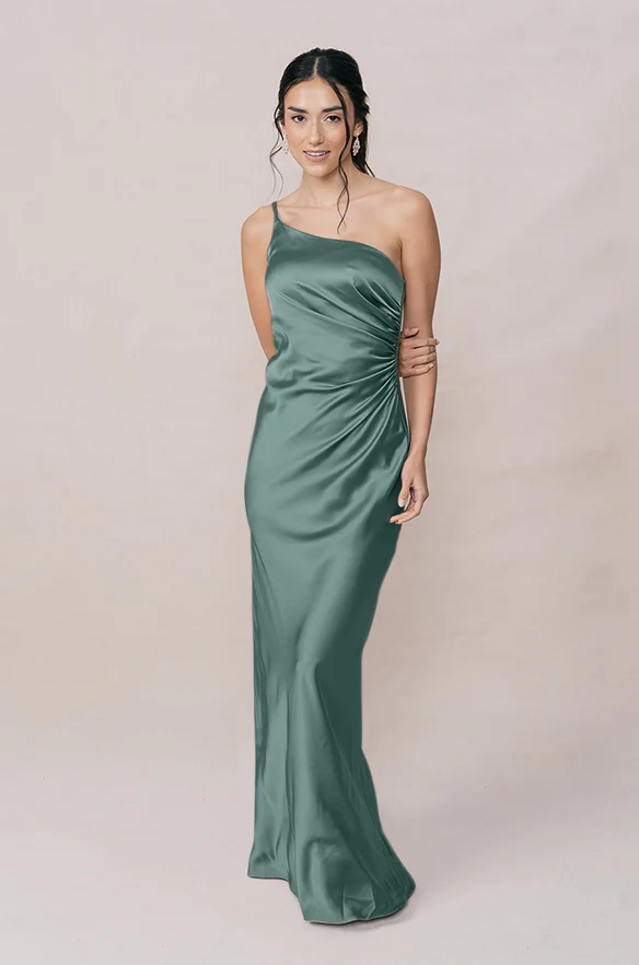 Jade Satin Dress | Made To Order - Image 135
