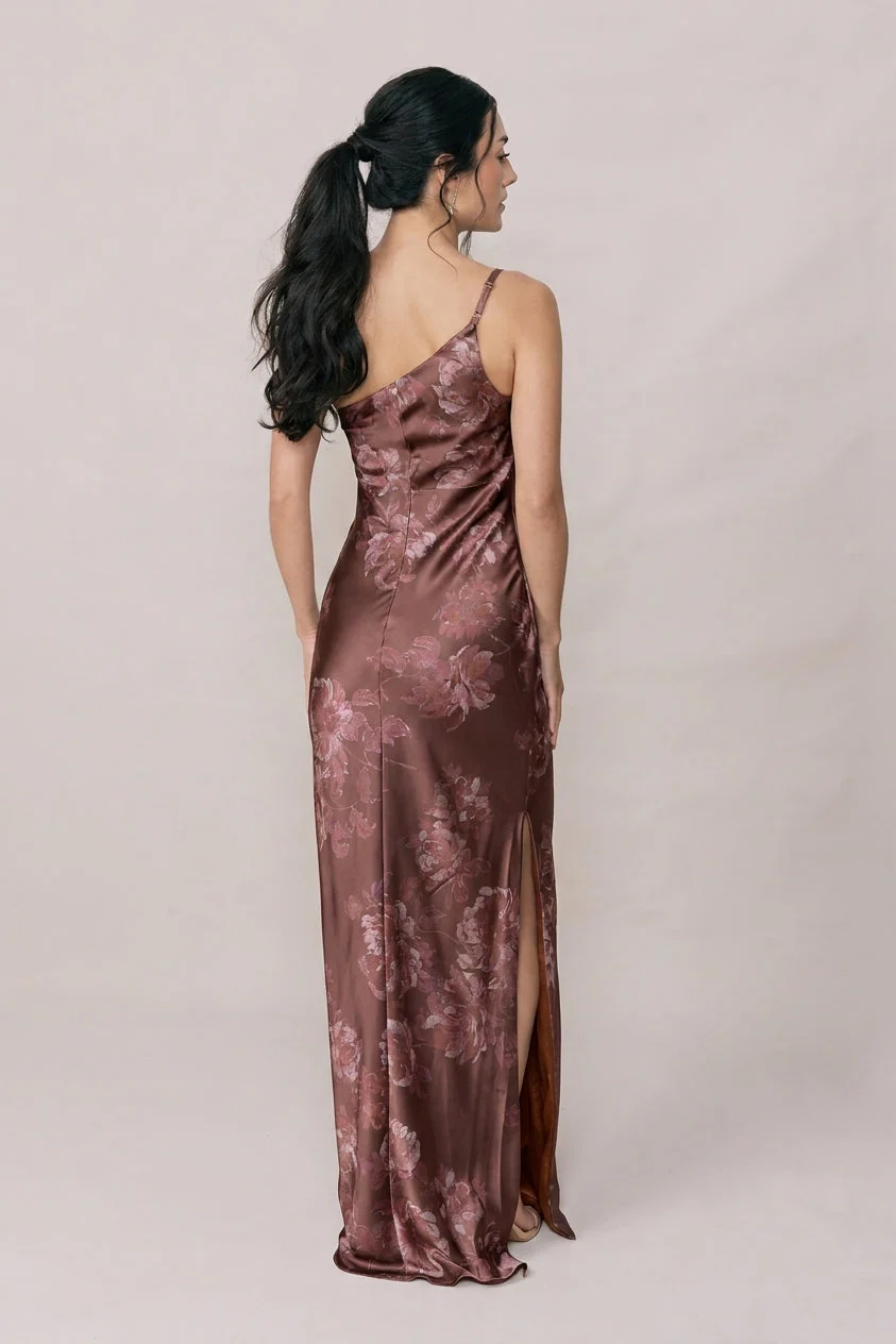 Jade Satin Floral Print Dress | Made To Order - Image 114