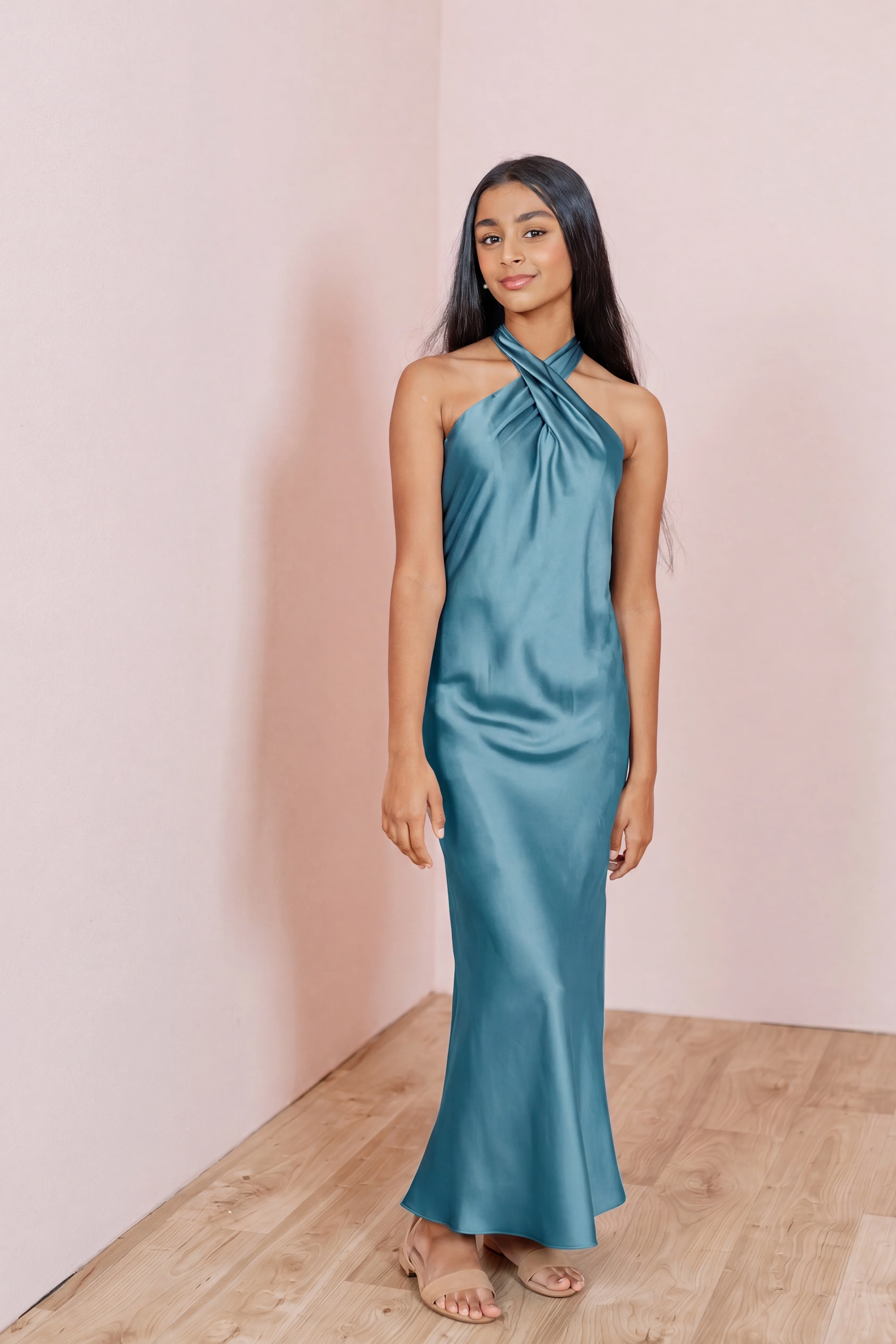 Juniors Athena Satin Dress | Made To Order - Image 93