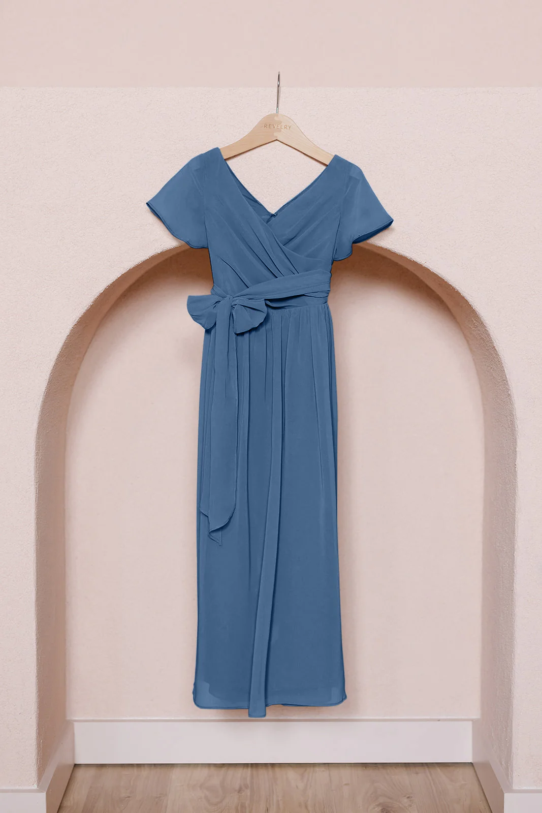 Juniors Harper Chiffon Faux Wrap Dress | Made To Order - Image 10