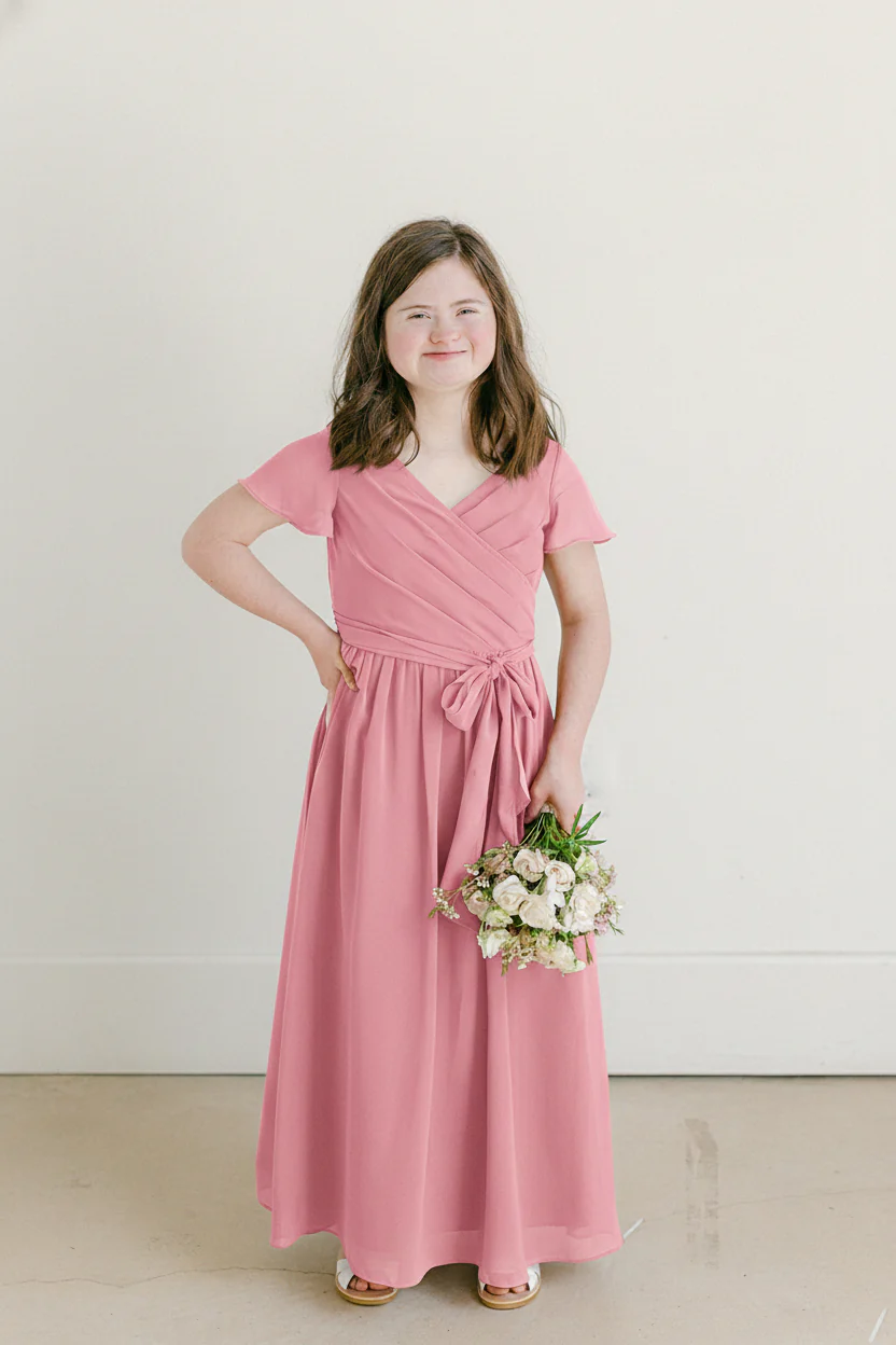 Juniors Harper Chiffon Faux Wrap Dress | Made To Order - Image 102